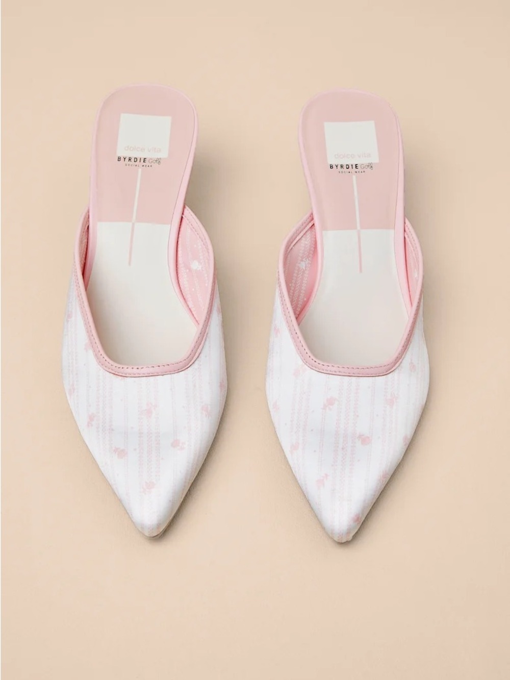 DOLCE VITA Cleo X Byrdies Heeled Satin Mules - Picture 3 of 11